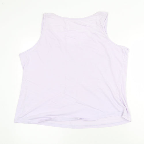 George Womens Purple 100% Cotton Basic Tank Size 16 Round Neck - Butterfly Print, Size 16/18