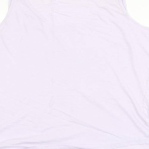 George Womens Purple 100% Cotton Basic Tank Size 16 Round Neck - Butterfly Print, Size 16/18