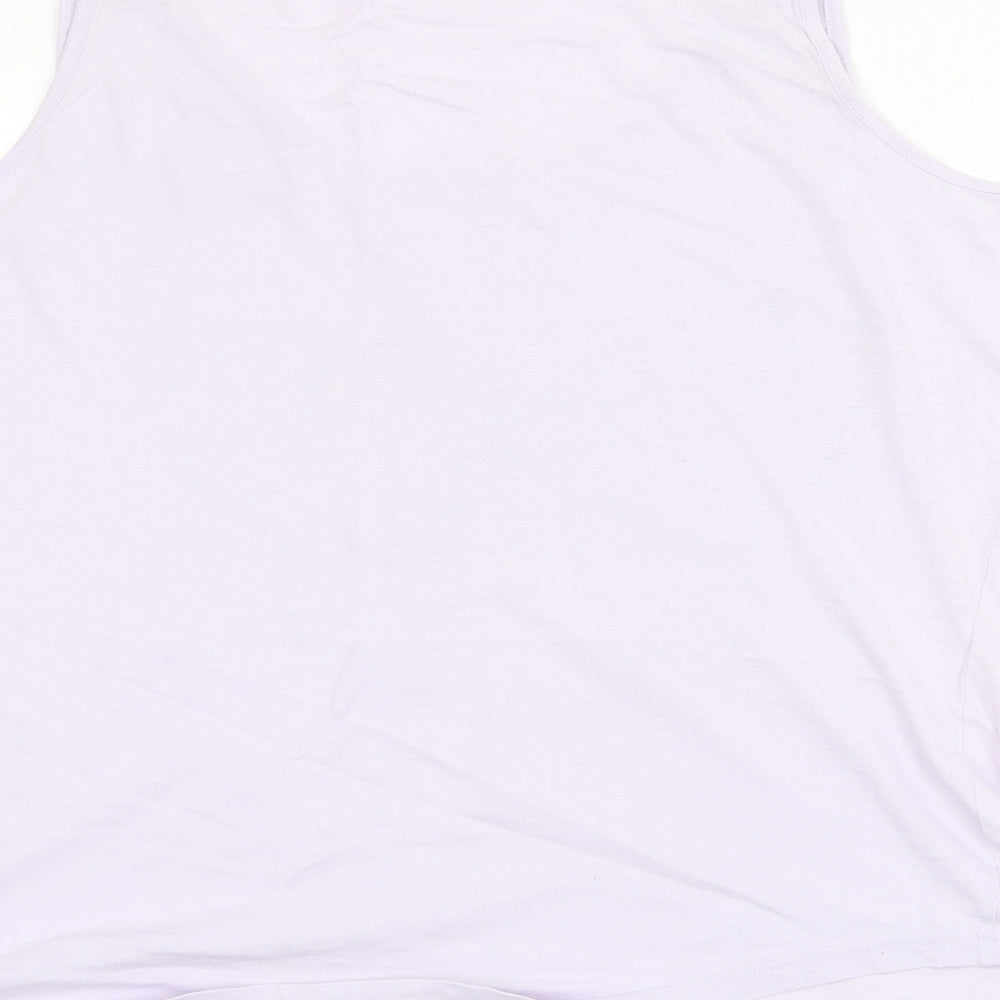 George Womens Purple 100% Cotton Basic Tank Size 16 Round Neck - Butterfly Print, Size 16/18