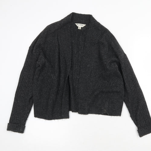 Miss Selfridge Womens Grey V-Neck Acrylic Cardigan Jumper Size S