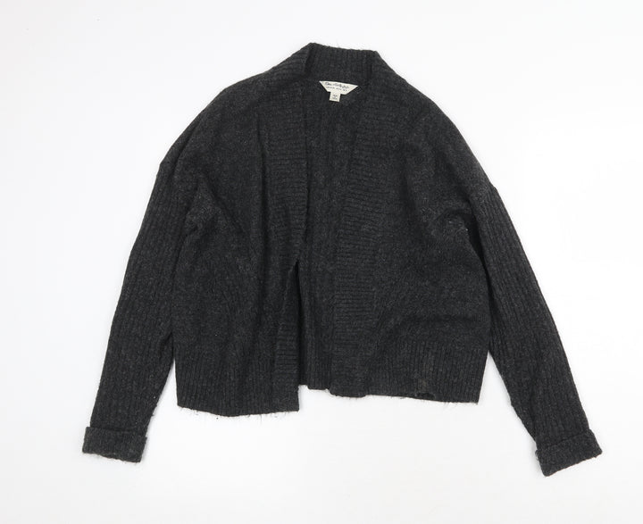 Miss Selfridge Womens Grey V-Neck Acrylic Cardigan Jumper Size S