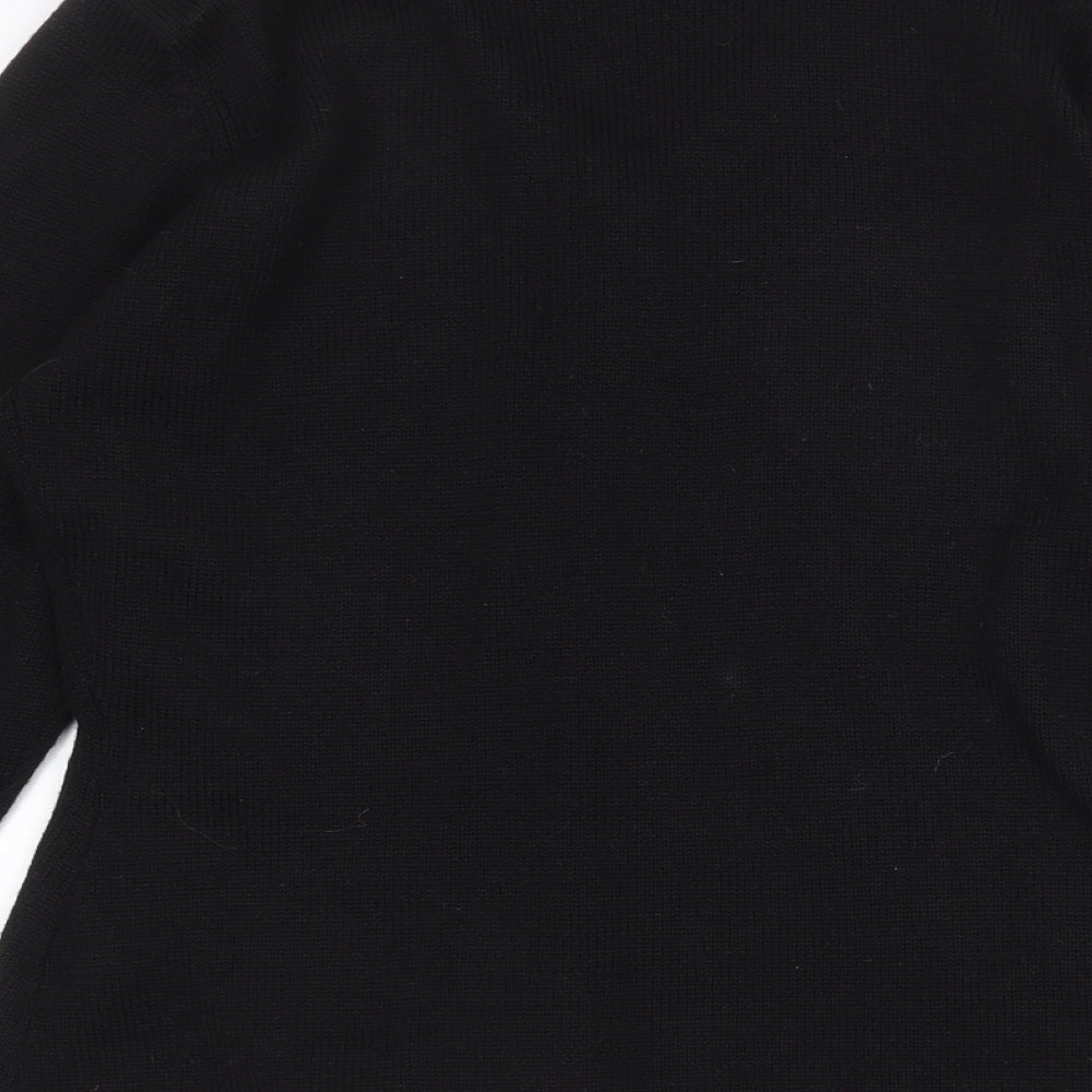 Marks and Spencer Womens Black V-Neck Acrylic Cardigan Jumper Size 10
