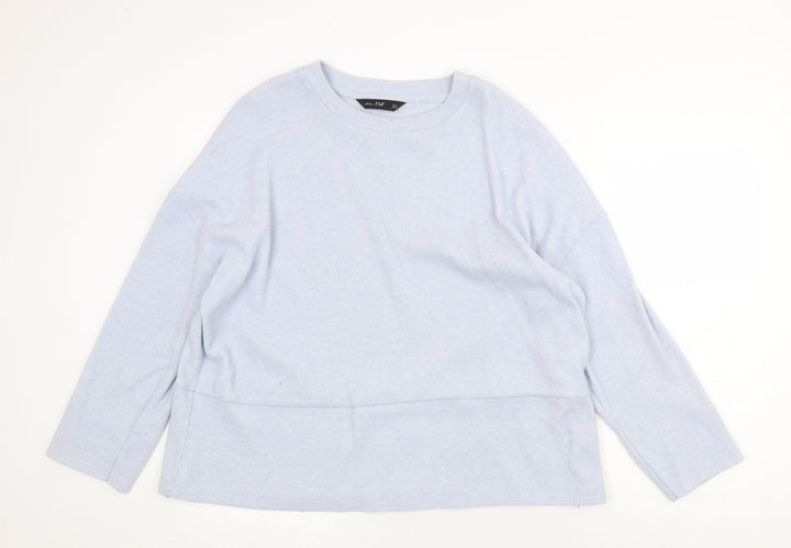 F&F Womens Blue Boat Neck Polyester Pullover Jumper Size 16