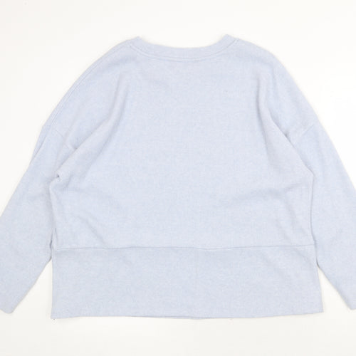 F&F Womens Blue Boat Neck Polyester Pullover Jumper Size 16