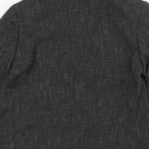 Preworn Womens Black Geometric Jacket Size 14 Zip