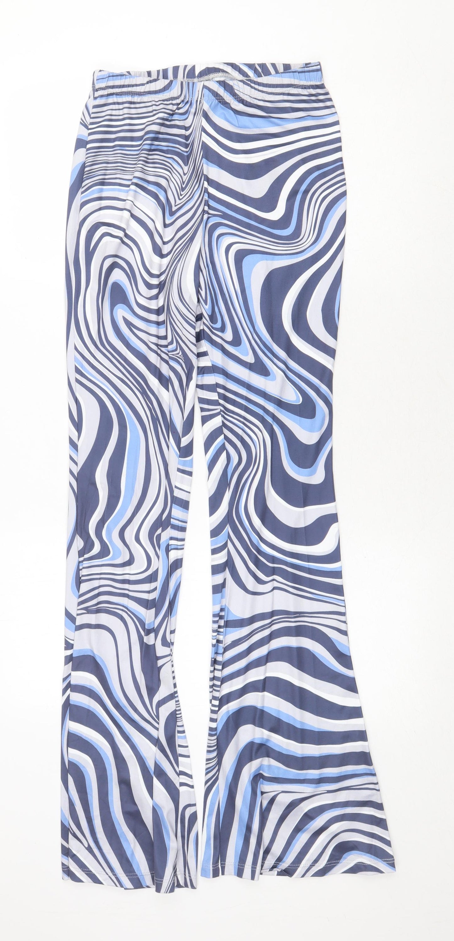 SheIn Womens Blue Geometric Polyester Jogger Trousers Size S Regular