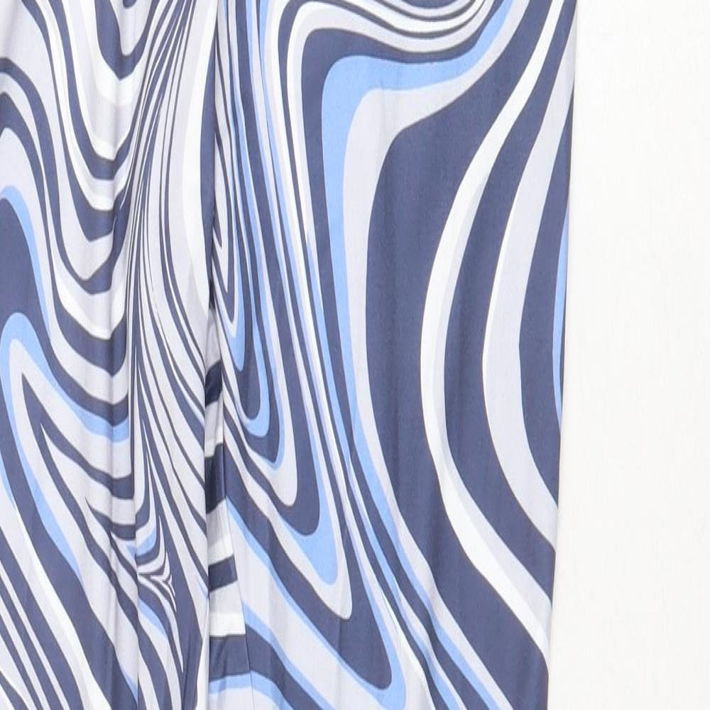 SheIn Womens Blue Geometric Polyester Jogger Trousers Size S Regular