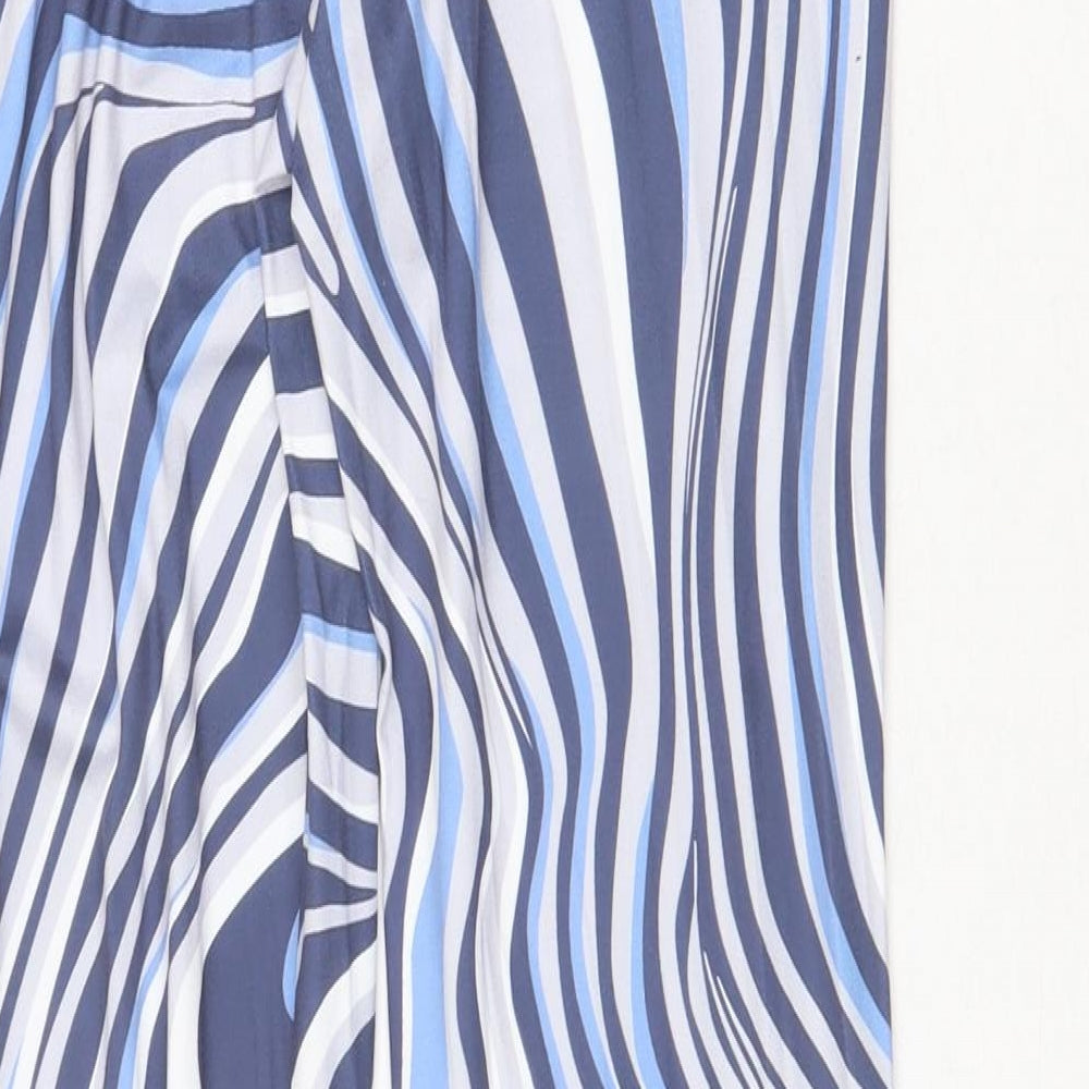 SheIn Womens Blue Geometric Polyester Jogger Trousers Size S Regular