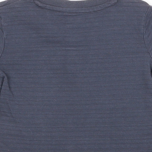 Nutmeg Boys Blue Geometric 100% Cotton Basic T-Shirt Size 6-9 Months Round Neck Pullover