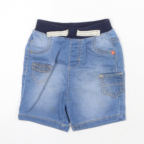 Nutmeg Baby Blue Cotton Cropped Jeans Size 9-12 Months Drawstring