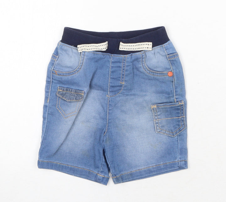 Nutmeg Baby Blue Cotton Cropped Jeans Size 9-12 Months Drawstring
