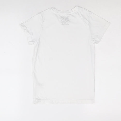 Matalan Boys White 100% Cotton Basic T-Shirt Size 8 Years Round Neck Pullover