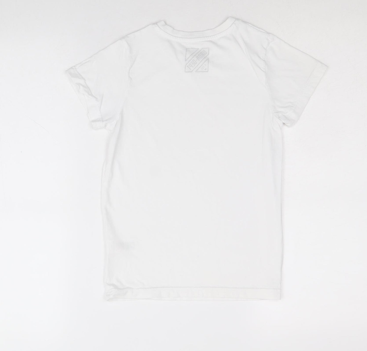 Matalan Boys White 100% Cotton Basic T-Shirt Size 8 Years Round Neck Pullover