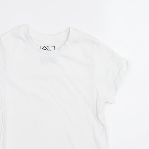 Matalan Boys White 100% Cotton Basic T-Shirt Size 8 Years Round Neck Pullover