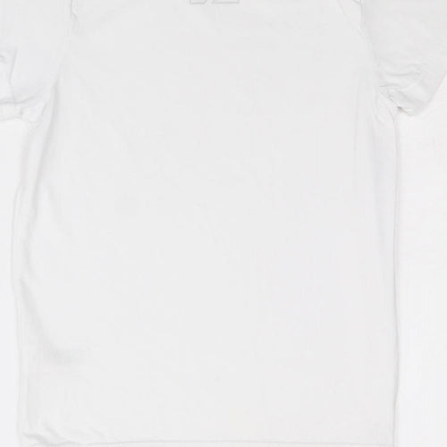 Matalan Boys White 100% Cotton Basic T-Shirt Size 8 Years Round Neck Pullover