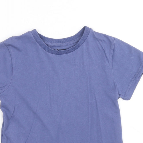 Matalan Boys Blue 100% Cotton Basic T-Shirt Size 8 Years Round Neck Pullover