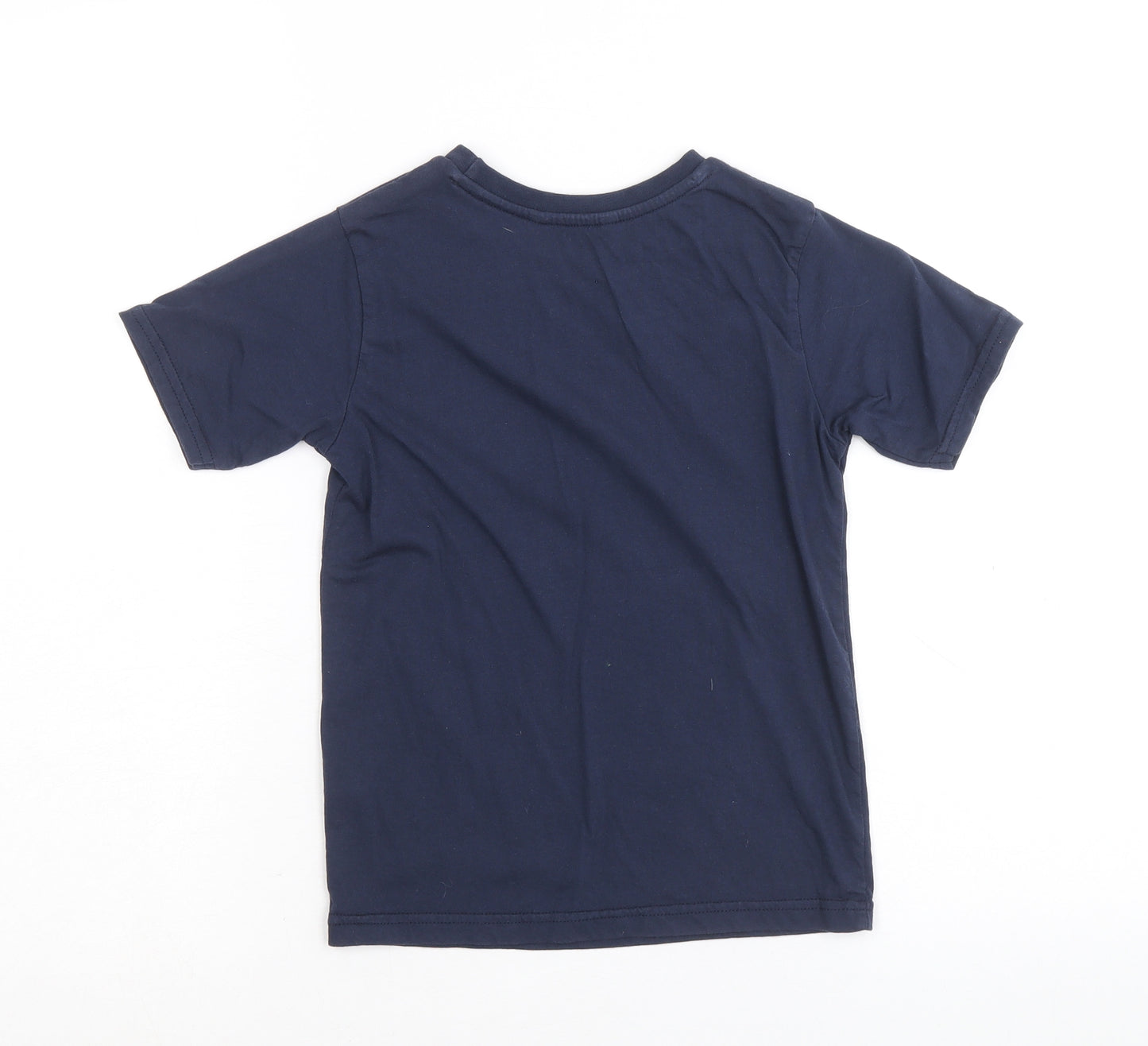 George Boys Blue 100% Cotton Basic T-Shirt Size 5-6 Years Round Neck Pullover - Limited Edition
