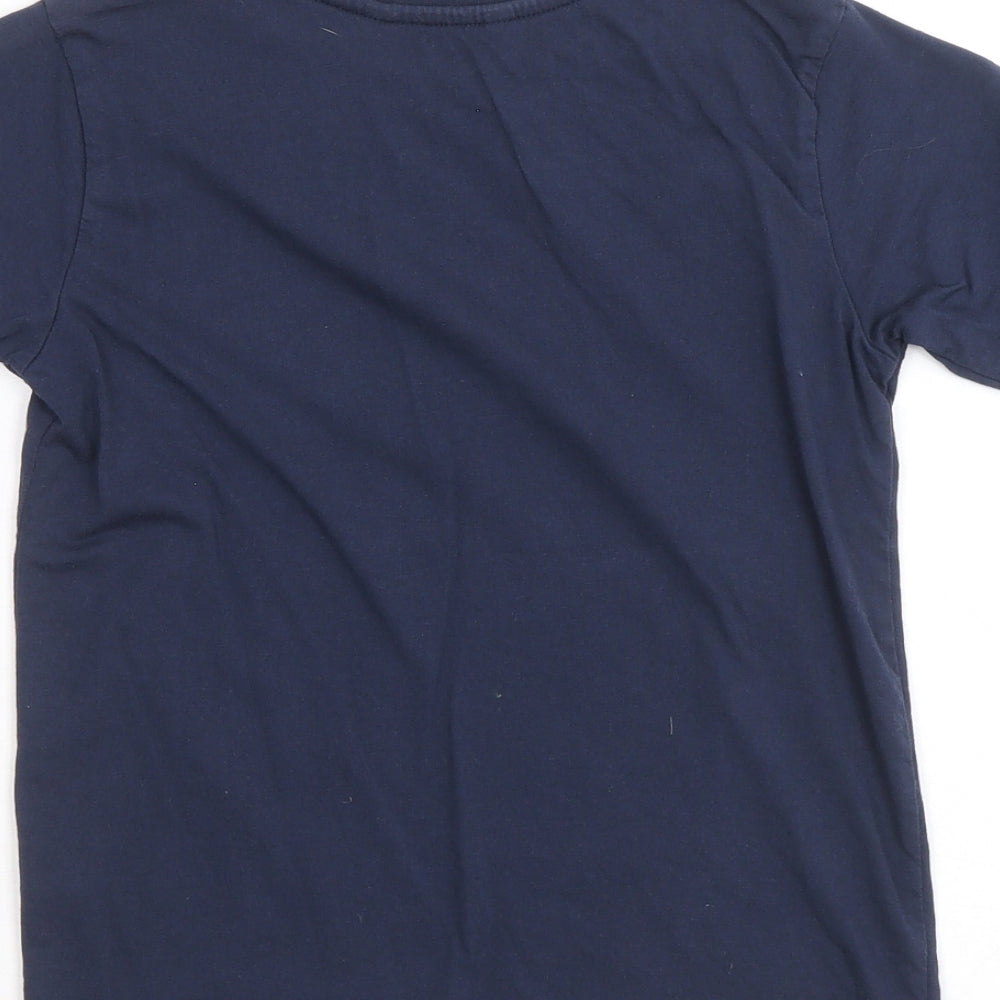 George Boys Blue 100% Cotton Basic T-Shirt Size 5-6 Years Round Neck Pullover - Limited Edition