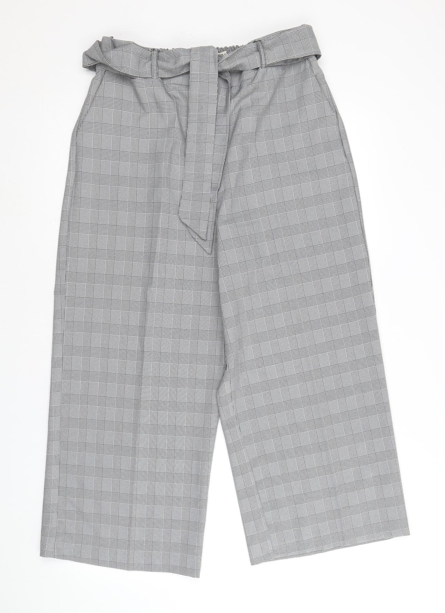 Bazza Womens Black Geometric Polyester Trousers Size 16 Regular