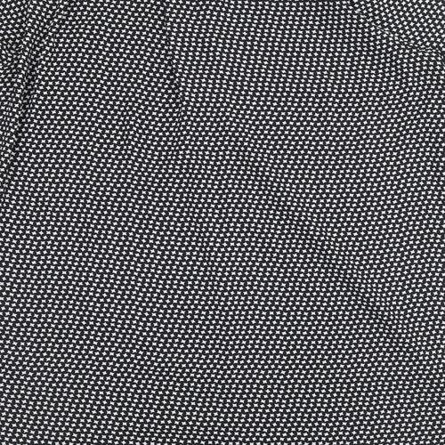 Papaya Womens Black Geometric Polyester A-Line Size 14 V-Neck Tie