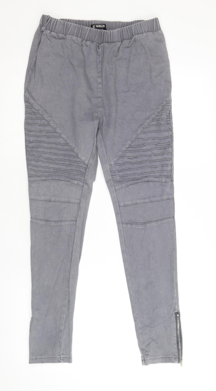 sheilay Womens Grey Cotton Jegging Jeans Size L Regular
