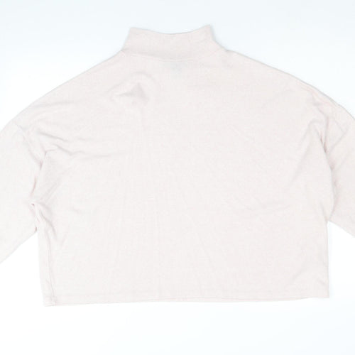 New Look Womens Pink Mock Neck Viscose Pullover Jumper Size L