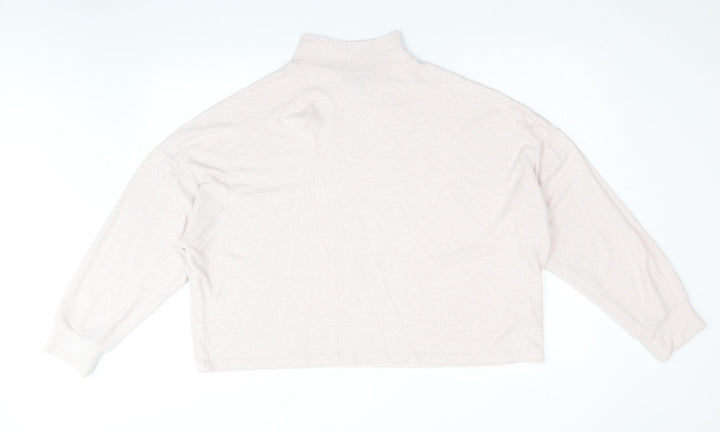 New Look Womens Pink Mock Neck Viscose Pullover Jumper Size L