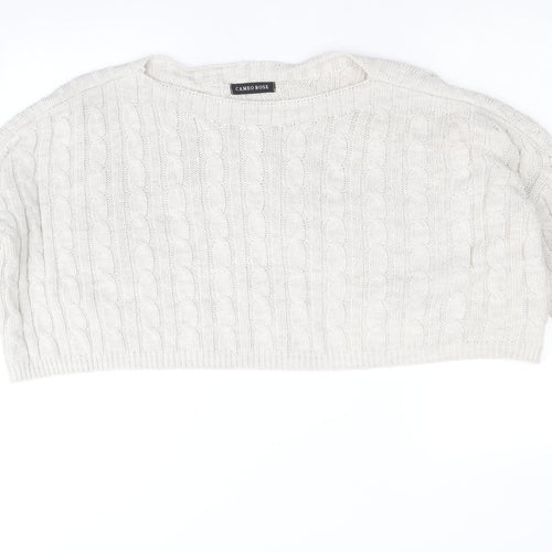 Cameo Rose Womens Beige Round Neck Acrylic Pullover Jumper Size M