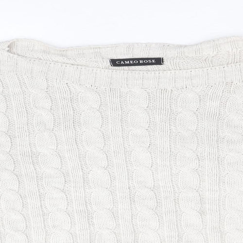 Cameo Rose Womens Beige Round Neck Acrylic Pullover Jumper Size M