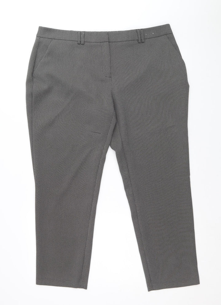 Dorothy Perkins Womens Black Geometric Polyester Chino Trousers Size 16 Regular Zip