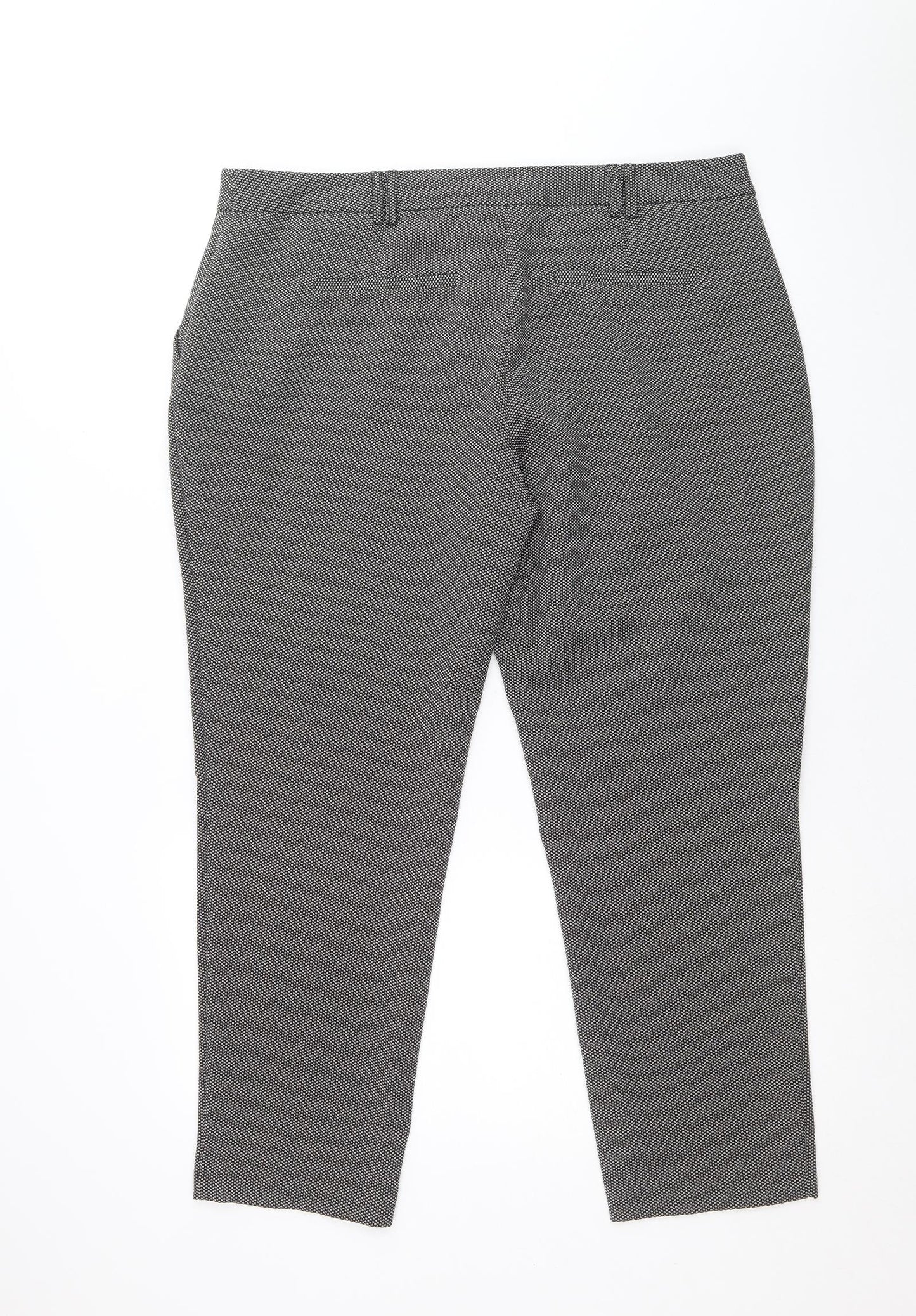 Dorothy Perkins Womens Black Geometric Polyester Chino Trousers Size 16 Regular Zip