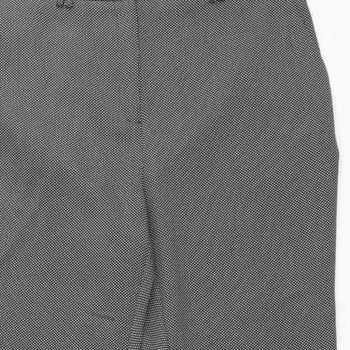 Dorothy Perkins Womens Black Geometric Polyester Chino Trousers Size 16 Regular Zip