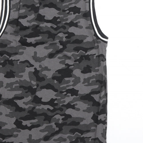 George Boys Black Camouflage Cotton Basic Tank Size 6-7 Years Round Neck Pullover - Unstoppable
