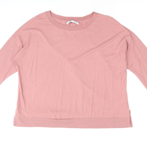 Bershka Womens Pink Polyester Pullover Sweatshirt Size L Pullover