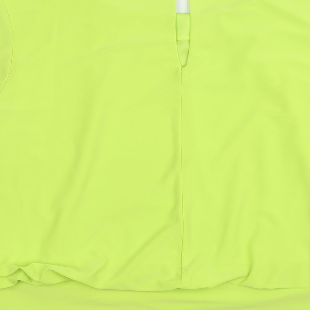 Roman Womens Green Polyester Basic Blouse Size 14 Boat Neck - Front Pleat Detail