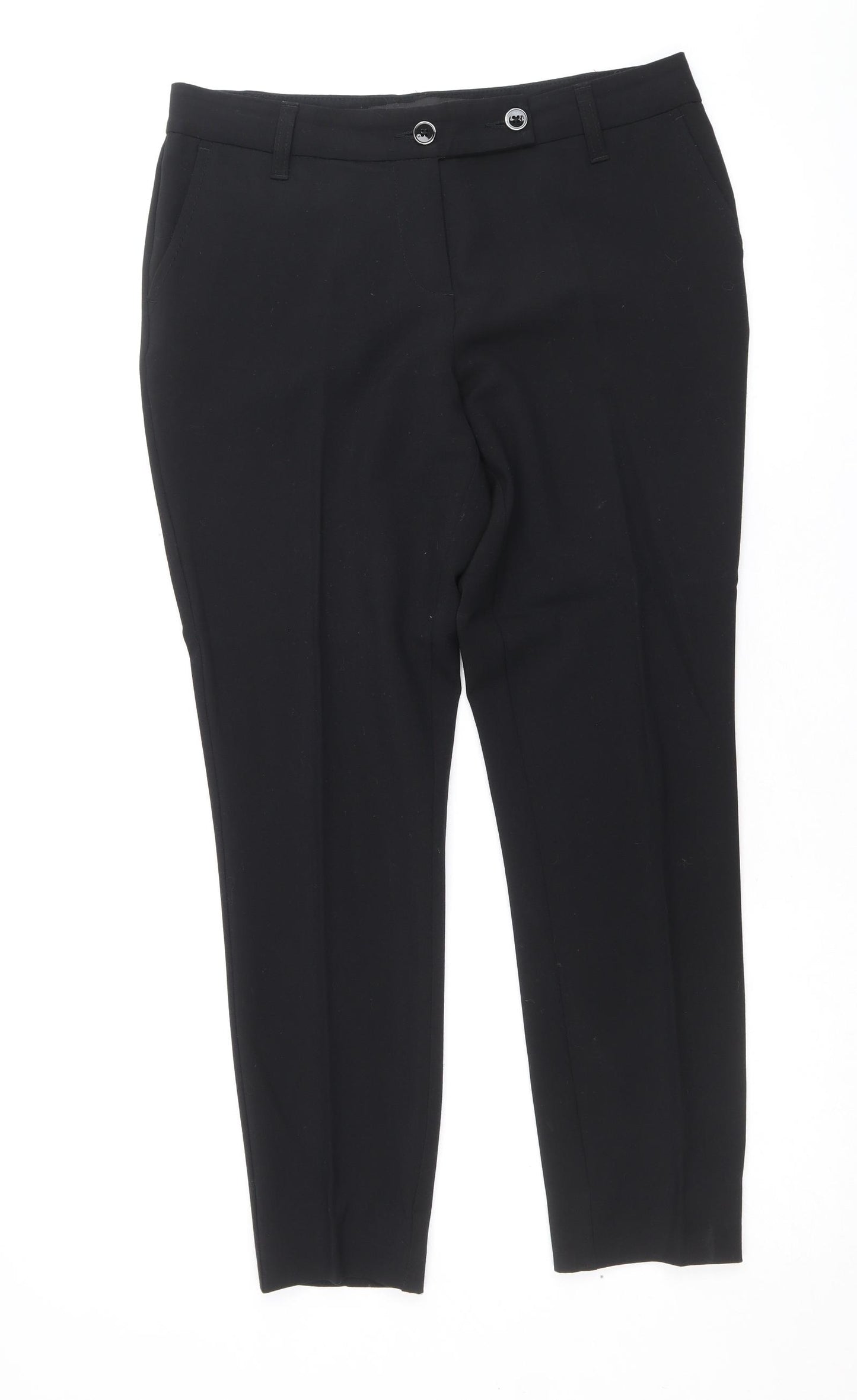 NEXT Womens Black Polyester Dress Pants Trousers Size 10 Regular Zip