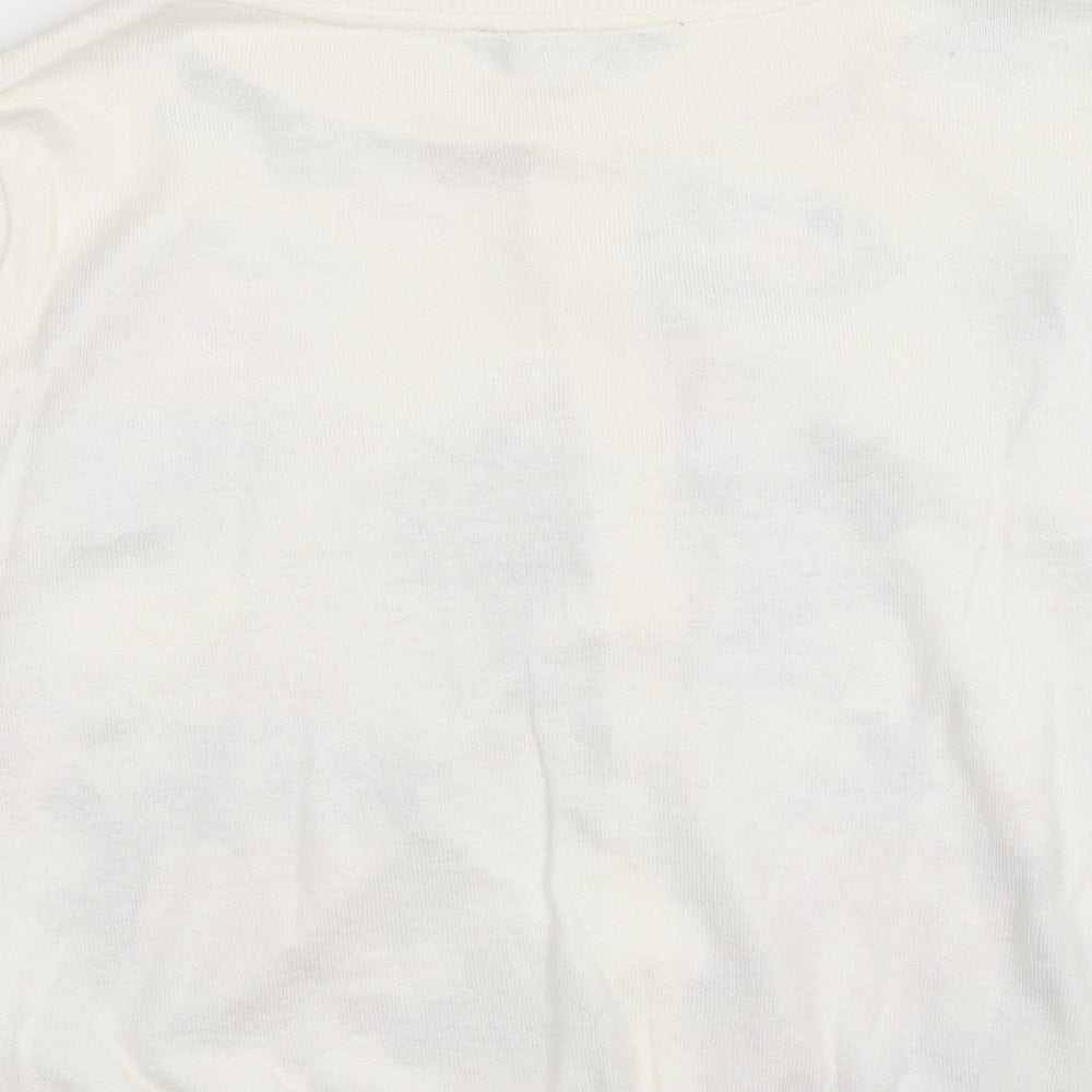 Dorothy Perkins Womens Ivory Boat Neck Floral Acrylic Cardigan Jumper Size 12