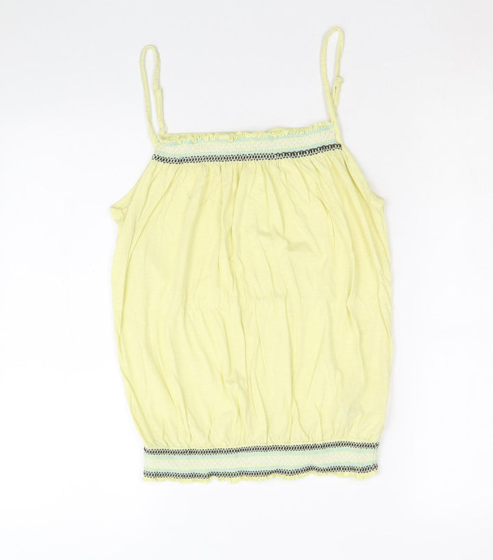 Debenhams Womens Yellow Cotton Camisole Tank Size 14 Square Neck