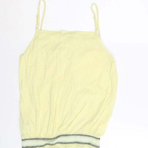 Debenhams Womens Yellow Cotton Camisole Tank Size 14 Square Neck