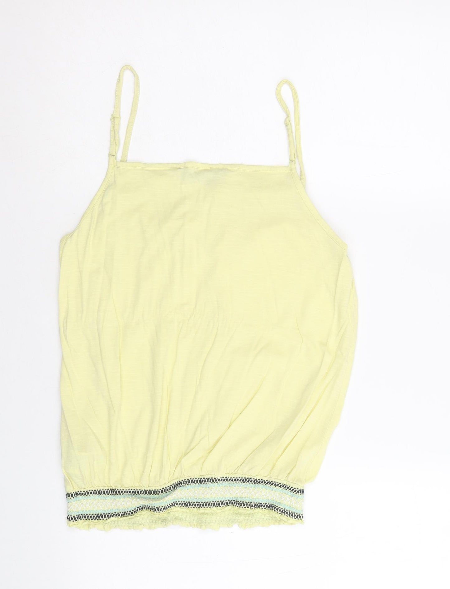 Debenhams Womens Yellow Cotton Camisole Tank Size 14 Square Neck