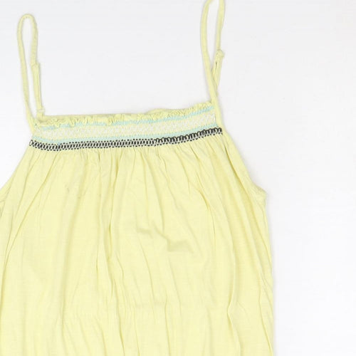 Debenhams Womens Yellow Cotton Camisole Tank Size 14 Square Neck