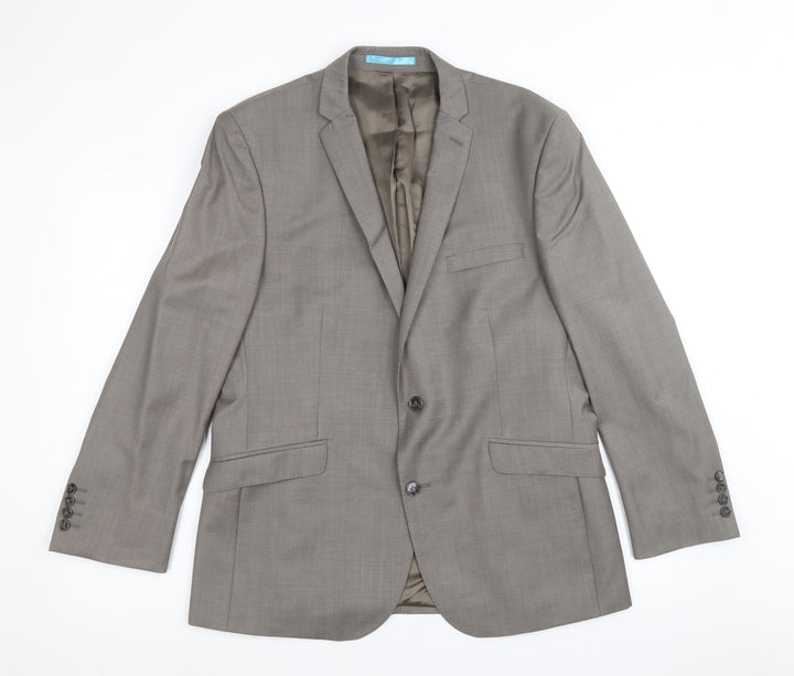 Burton Mens Brown Wool Jacket Suit Jacket Size 42 Regular