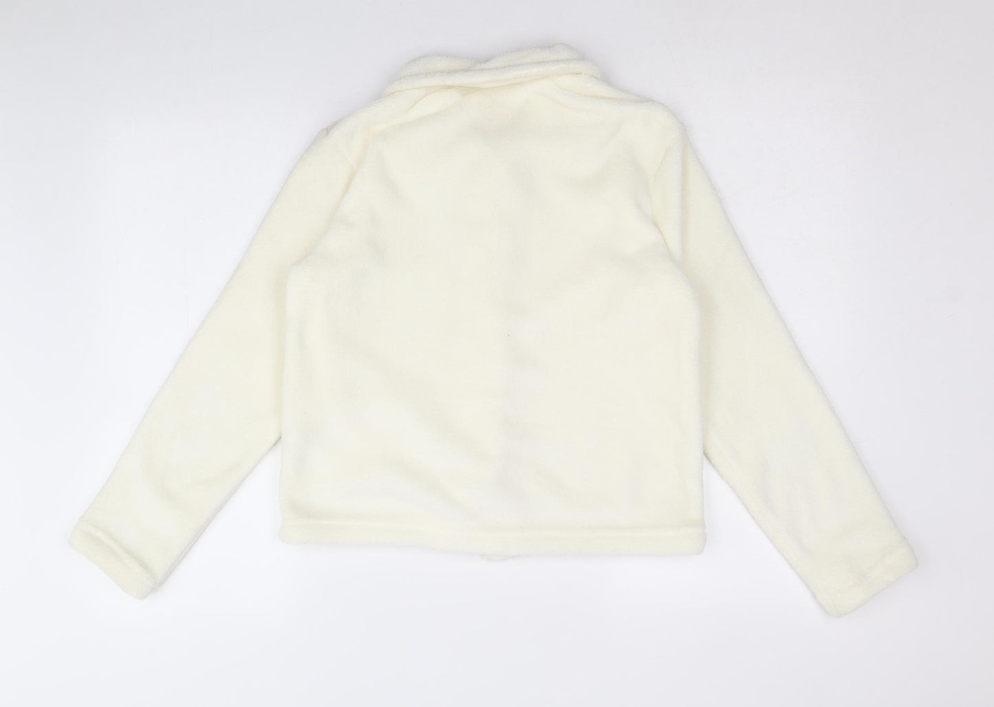 Camille Womens Ivory Jacket Size 10 Button - Floral Detail