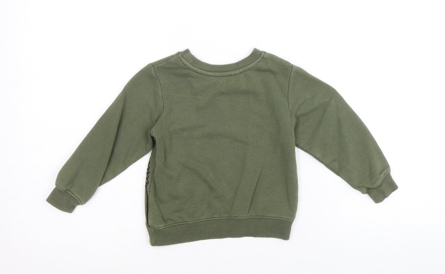 H&M Boys Green Cotton Pullover Jumper Size 18-24 Months Pullover - T-Rex