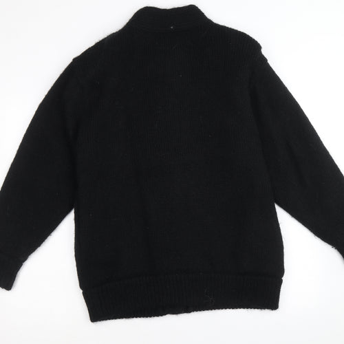 Joella Di Marco Womens Black Floral Pea Coat Coatigan Size M Button