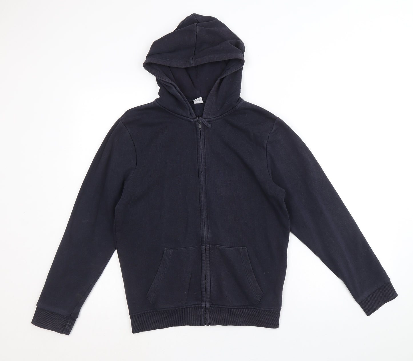 TU Boys Blue Cotton Full Zip Hoodie Size 12-13 Years Zip