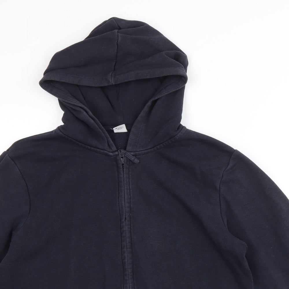 TU Boys Blue Cotton Full Zip Hoodie Size 12-13 Years Zip