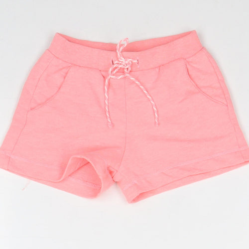 Zara Girls Pink Polyester Sweat Shorts Size 3-4 Years Regular Drawstring
