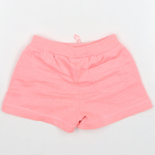 Zara Girls Pink Polyester Sweat Shorts Size 3-4 Years Regular Drawstring
