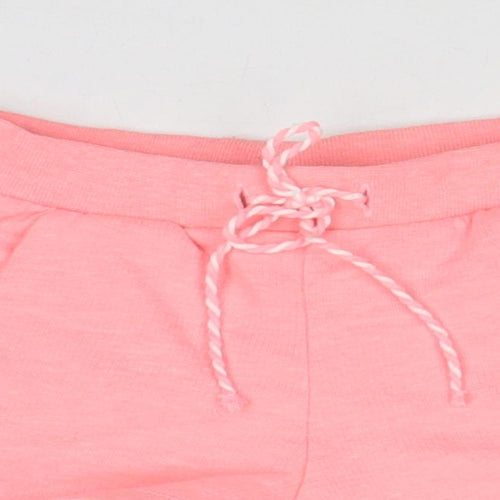 Zara Girls Pink Polyester Sweat Shorts Size 3-4 Years Regular Drawstring